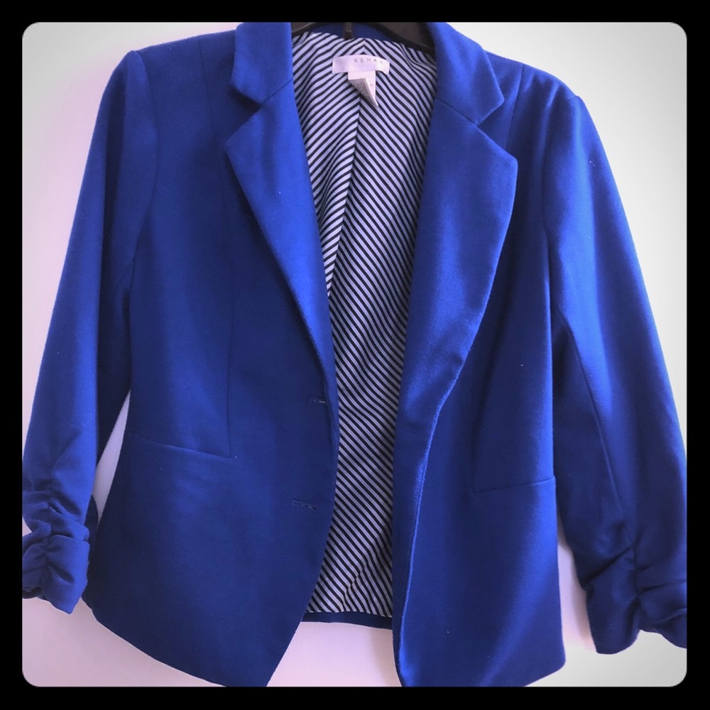 Royal blue cotton blazer